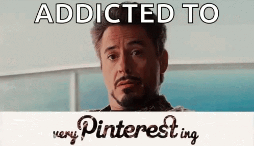 A Man With A Beard And The Words Addicted To Very Pinteresting On The Bottom GIF