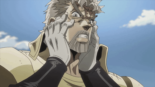 A Man With A Beard And White Gloves Covering His Face GIF