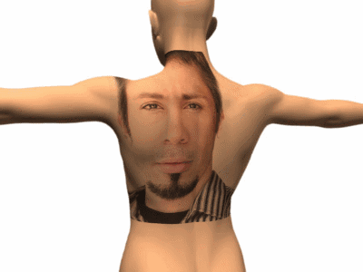 A Man With A Beard Has A Tattoo On His Back GIF