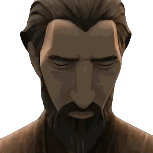 a man with a beard has his eyes closed in a close up