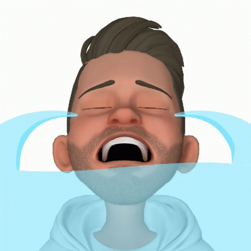 A Man With A Beard Is Crying With His Eyes Closed GIF