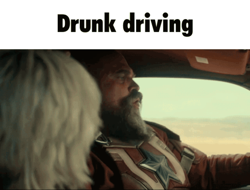 Man With Beard Driving Car Drunk Driving GIF