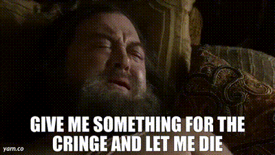 A Man With A Beard Is Laying In Bed With His Eyes Closed And Says `` Give Me Something For The Cringe And Let Me Die '' GIF