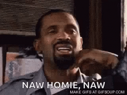A Man With A Beard Is Making A Funny Face And Saying Naw Homie , Naw . GIF