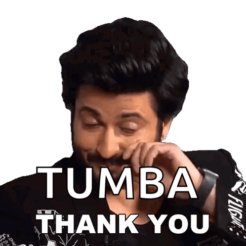 A Man With A Beard Is Making A Funny Face And Says Tumba Thank You GIF