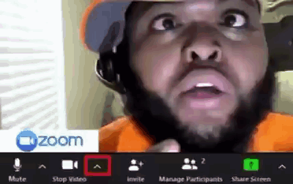 A Man With A Beard Is Making A Funny Face During A Zoom Call . GIF
