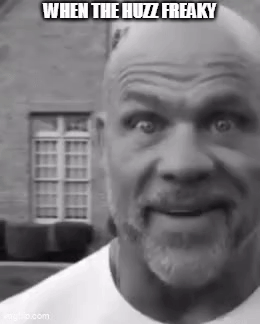 A Man With A Beard Is Making A Funny Face In A Black And White Photo With The Caption When The Huzz Freaky GIF