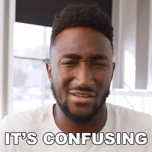 A Man With A Beard Is Making A Funny Face With The Words It 'S Confusing Below Him GIF