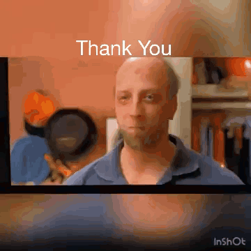 A Man With A Beard Is On A Screen With The Words Thank You GIF
