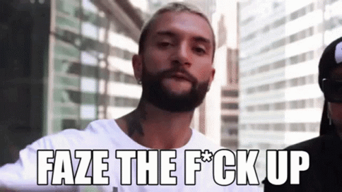 A Man With A Beard Is Saying Faze The F * Ck Up . GIF