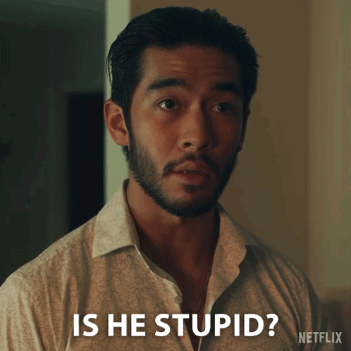 A Man With A Beard Is Saying Is He Stupid GIF