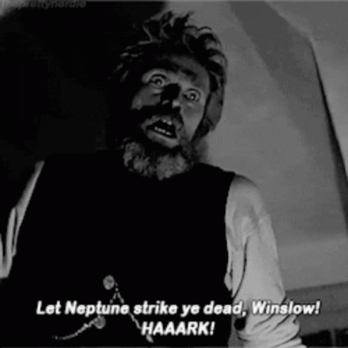 A Man With A Beard Is Saying Let Neptune Strike Ye Dead GIF