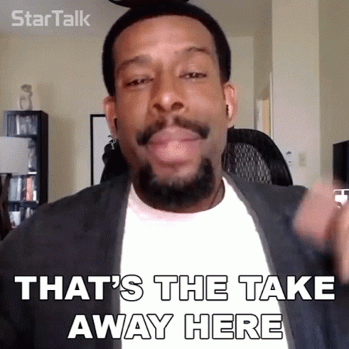 A Man With A Beard Is Saying That 'S The Take Away Here . GIF