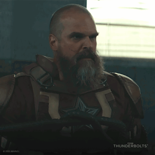 Bearded Man Saying Yeees In Thunderbolts Ad GIF