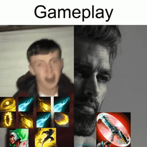 A Man With A Beard Is Shown Next To A Man With A Beard And The Word Gameplay GIF
