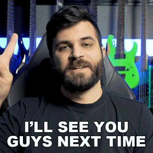 A Man With A Beard Is Sitting In A Chair And Saying I 'Ll See You Guys Next Time GIF