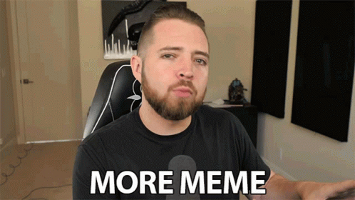 A Man With A Beard Is Sitting In A Chair And Saying More Meme GIF