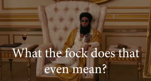Bearded Man Sitting With What The Flock Does That Even Mean GIF
