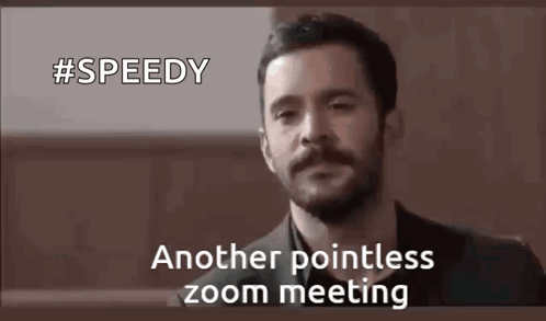 A Man With A Beard Is Sitting In A Room With His Eyes Closed And Says `` Another Pointless Zoom Meeting '' . GIF