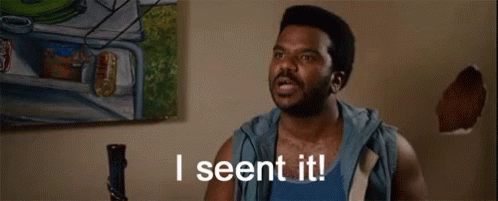 A Man With A Beard Is Sitting In Front Of A Painting And Says `` I Seen It '' . GIF