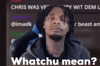 Man With Beard Sitting In Front Of Whatchu Mean Screen GIF