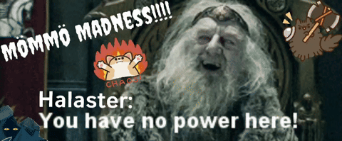 A Man With A Beard Is Sitting On A Throne With The Caption Mommo Madness GIF
