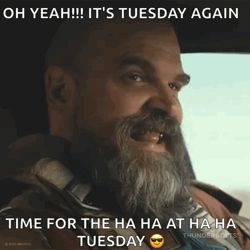 Bearded Man Smiling Tuesday Again GIF
