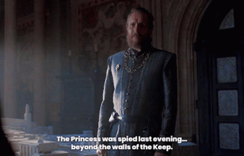 a man with a beard is standing in a room and says the princess was sped last evening beyond the walls