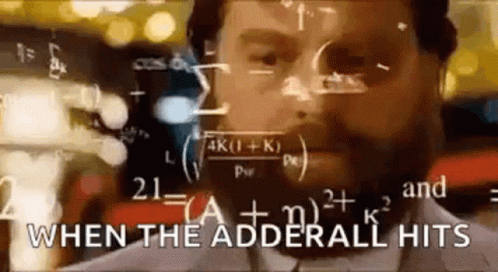 A Man With A Beard Is Standing In Front Of A Chalkboard With Mathematical Equations . GIF
