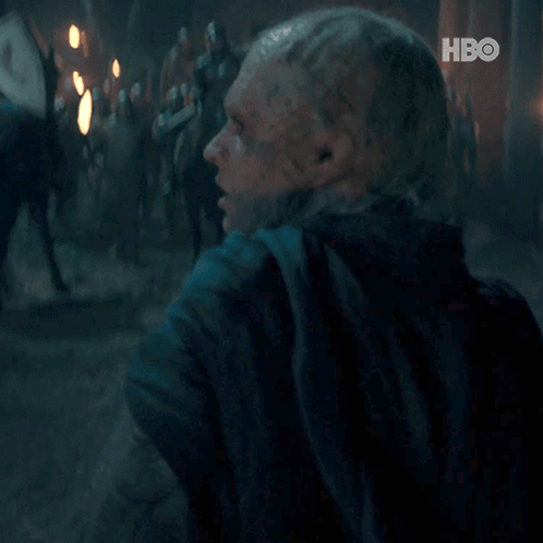 A Man With A Beard Is Standing In Front Of A Crowd Of People With Hbo Written On The Bottom Right GIF