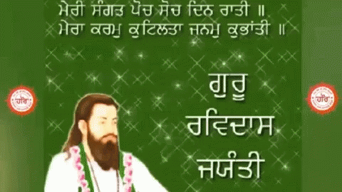 A Man With A Beard Is Standing In Front Of A Green Background That Says Guru GIF