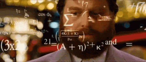 A Man With A Beard Is Surrounded By Math Equations GIF