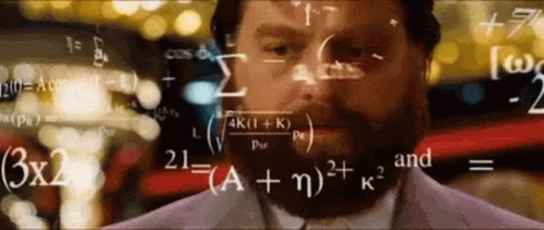 A Man With A Beard Is Surrounded By Mathematical Equations On A Screen . GIF