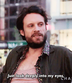 a man with a beard is talking about looking deeply into his eyes