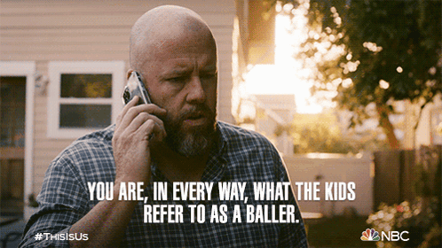 A Man With A Beard Is Talking On A Cell Phone And Says " You Are In Every Way What The Kids Refer To " GIF