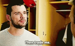 A Man With A Beard Is Talking To Another Man And Says " Then Trade Me " GIF