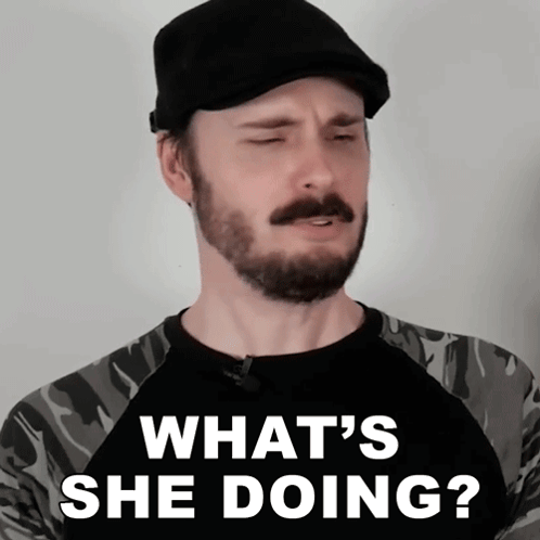 Man With Beard Wearing Black Hat And Shirt GIF
