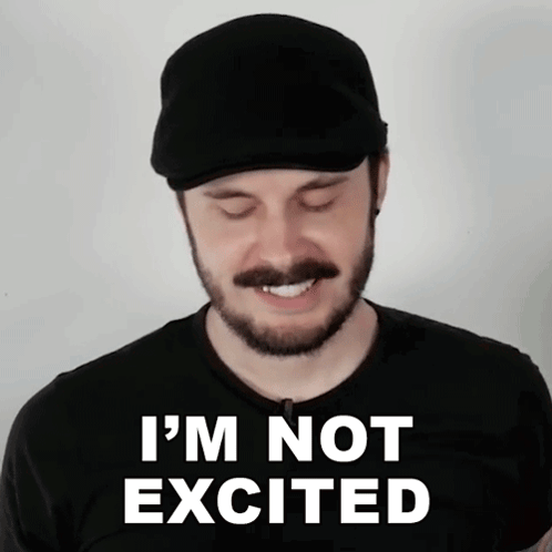 Bearded Man In Black Hat Smiling With I Not Excited GIF