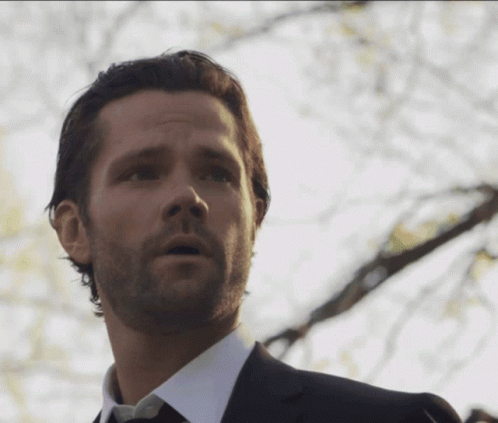 A Man With A Beard Is Wearing A Black Suit And Tie GIF