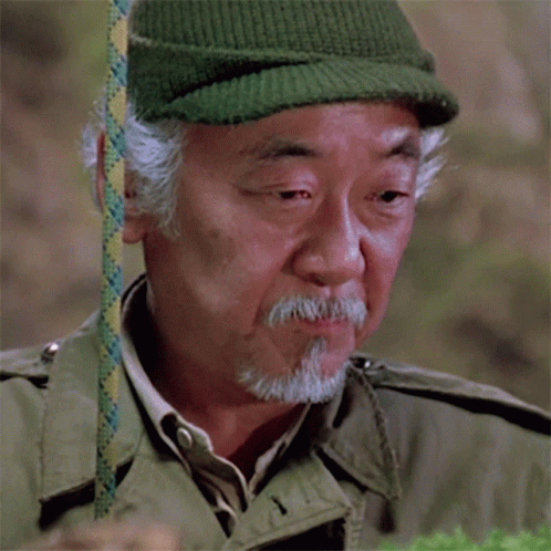 A Man With A Beard Is Wearing A Green Hat And Gloves GIF