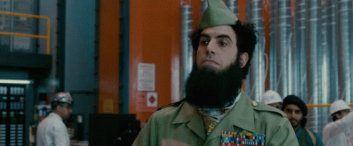 Bearded Man In Green Uniform And Hat GIF