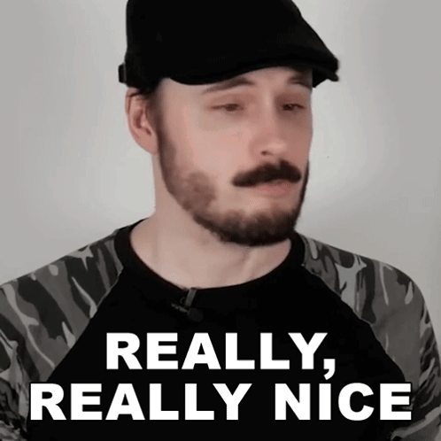 Man With Beard Wearing Hat Saying Really Really Nice GIF