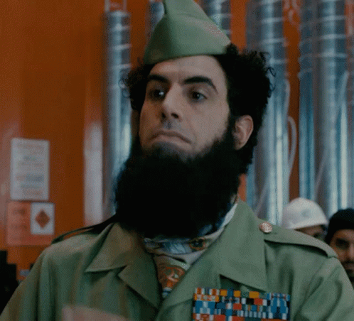 Man With Beard In Military Uniform And Hat GIF