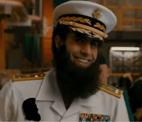 Man With Beard In Military Uniform Smiling GIF