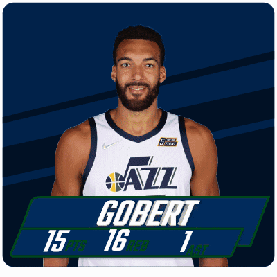 A Man With A Beard Is Wearing A White Jazz Jersey GIF