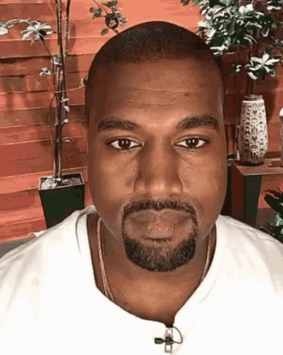A Man With A Beard Is Wearing A White Shirt And A Gold Chain Around His Neck GIF
