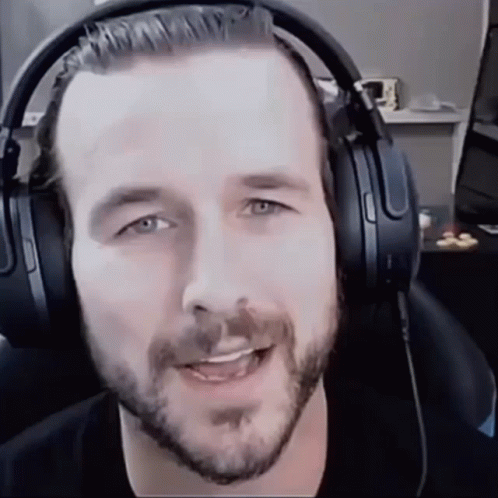 Bearded Man Wearing Headphones Smiling GIF
