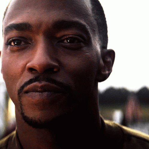 A Man With A Beard Looks At The Camera With A Serious Look On His Face GIF