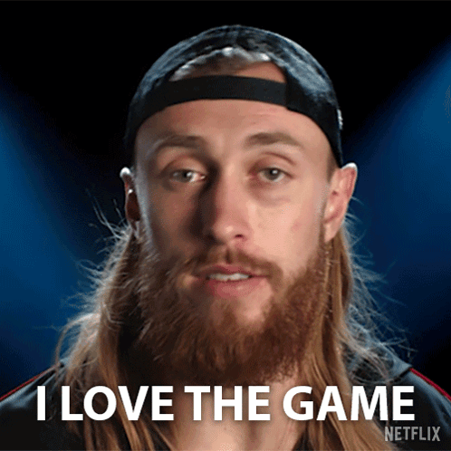 A Man With A Beard Says I Love The Game GIF