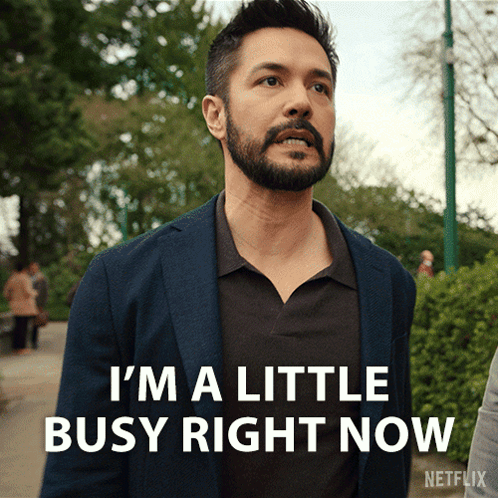 A Man With A Beard Says I 'M A Little Busy Right Now On Netflix GIF